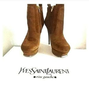 Yves Saint Laurent Brown Ankle Boots
